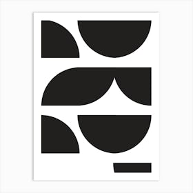 Black And White Shapes Art Print