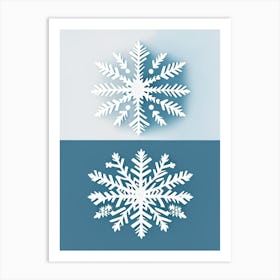 Cold, Snowflakes, Retro Minimal 1 Art Print