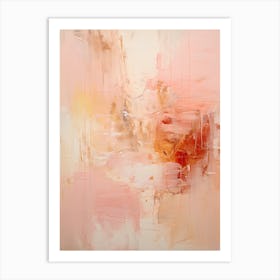 Pink And Orange, Abstract Raw Painting 1 Art Print