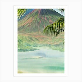 Arenal Volcano National Park Costa Rica Water Colour Poster Art Print