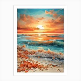 Sunset On The Beach 27 Art Print