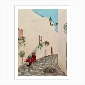 Vespa In The Alley Art Print