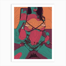 Abstract Geometric Sexy Woman (3) 1 Art Print