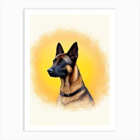 Belgian Malinois Illustration Dog Art Print