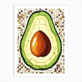 Avocado On A Mosaic Background Art Print