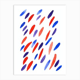 minimal minimalist shapes contemporary modern asbtract red orange blue office kitchen living room energy force Art Print