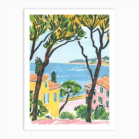 Travel Poster Happy Places Saint Tropez 1 Art Print