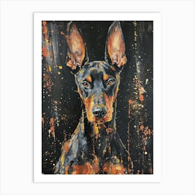 Doberman Pinscher Acrylic Painting 6 Art Print