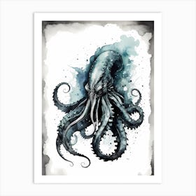 Kraken Watercolor Painting (6) Art Print