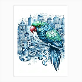 Radar Parrot In The City Art Print