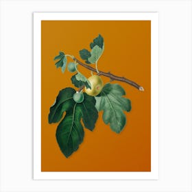 Vintage Fig Botanical on Sunset Orange n.0865 Art Print
