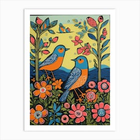 Birds In The Garden 2 Art Print