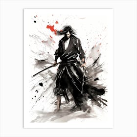 Japanese Ronin Sumi-e 1 Art Print