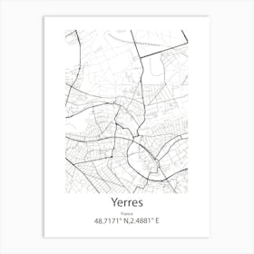 Yerres,France Minimalist Map Poster