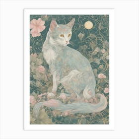 Cat In The Moonlight Art Print