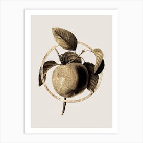 Gold Ring Snow Calville Apple Glitter Botanical Illustration Art Print