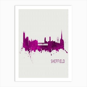 Sheffield England City Purple Art Print