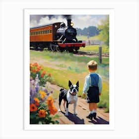 Boy And His Dog 1 Art Print