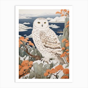 Winter Bird Painting Snowy Owl 3 Art Print