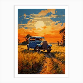 Sunset In The Field Art Print