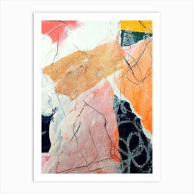 Abstract Painting Collage Oange Art Print