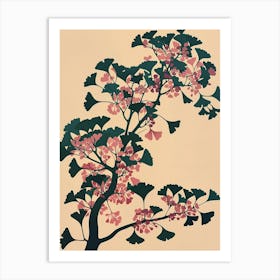 Ginkgo Tree Colourful Illustration 2 Art Print