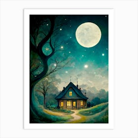 House At Night 2 Art Print