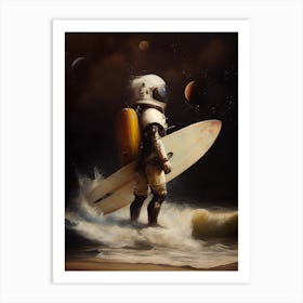 My Space Surfing Day Art Print