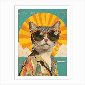 Vintage Retro Poster Cool Cat 12 Art Print