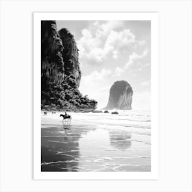 A Horse Oil Painting In Railay Beach, Thailand, Portrait 1 Art Print