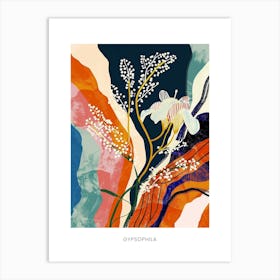 Colourful Flower Illustration Poster Gypsophila 7 Art Print