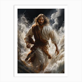 Jesus walking on the water 2 Art Print