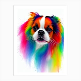 Japanese Chin Rainbow Oil Painting Dog Art Print
