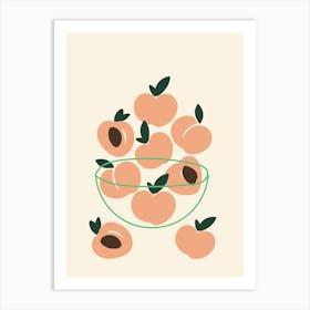 Peaches In A Bowl Art Print