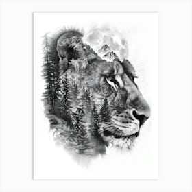 Lion In The Forest 4 Art Print