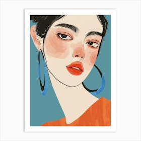 Asian Girl Illustration 3 Art Print