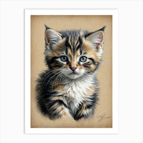 Kitten With Blue Eyes Art Print