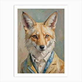 Fox In Suit Art Print