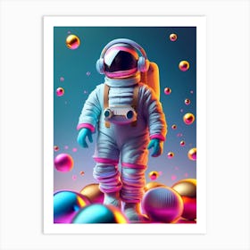 Astronaut In Space Art Print