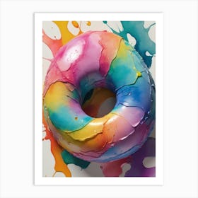 Rainbow Donut Art Print