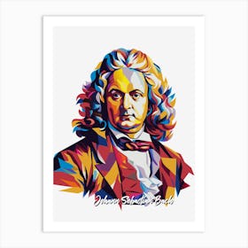 Johann Sebastian Bach 03 Portrait WPAP Pop Art Art Print