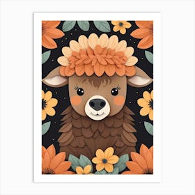 Floral Cute Baby Bear Nursery (6) 1 Art Print