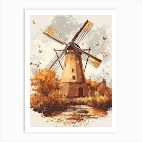 Autumn Windmill 1 Art Print