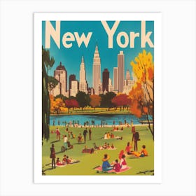 Aihrgdesign A 1970s Inspired Travel Poster For New York 1 Art Print