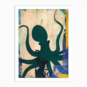 Octopus 1 Cut Out Collage Art Print