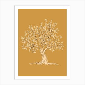 Olive Tree Minimalistic Drawing 3 Art Print