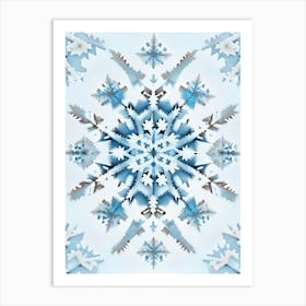 Winter Snowflake Pattern, Snowflakes, Rothko Neutral 1 Art Print