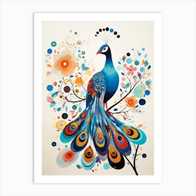 Bird Painting Collage Peacock 2 Art Print