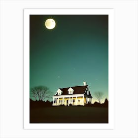 Haunting House At Night Art Print