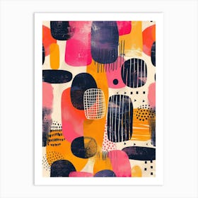 Playful And Colorful Geometric Shapes Arranged In A Fun And Whimsical Way 36 Art Print